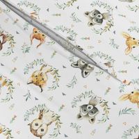 Woodland Animals – Baby Nursery Fabric- style A, SMALLER scale