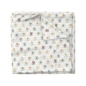 Woodland Animals – Baby Nursery Fabric- style A, SMALLER scale