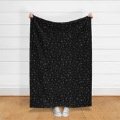 Ditsy Little Hearts + Dots | White on Black