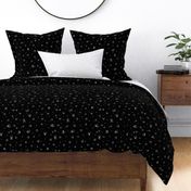 Ditsy Little Hearts + Dots | White on Black