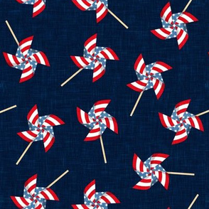 Flag Pinwheels - navy - LAD20