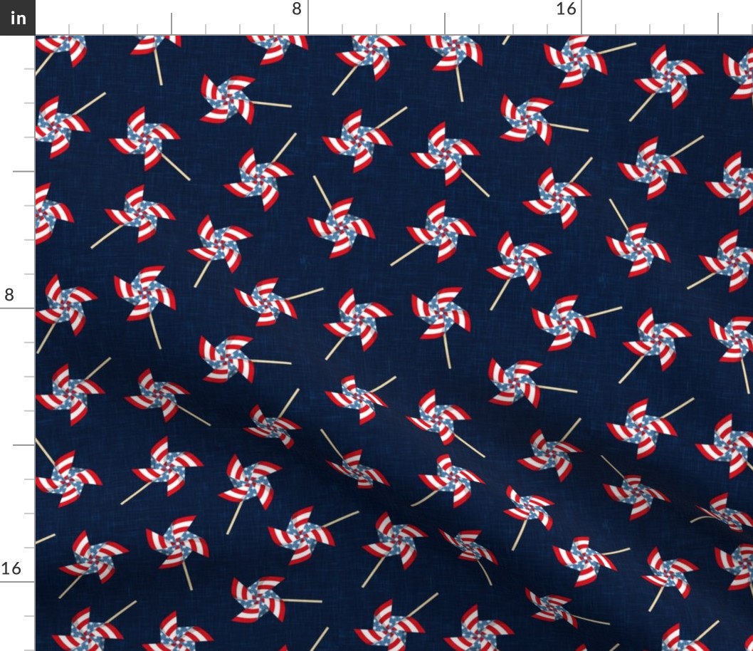 Flag Pinwheels - navy - LAD20