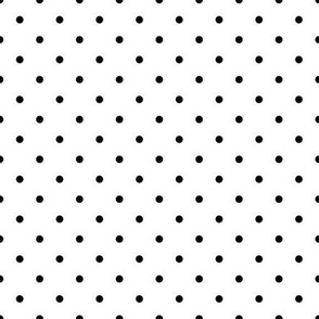 1" Medium Polka Dot Repeat Pattern | Black on White