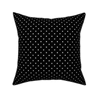 1" Medium Polka Dot Repeat Pattern | White on Black
