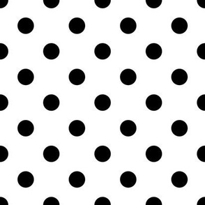 2" Large Polka Dot Repeat Pattern | Black on White