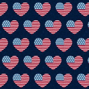 Flag hearts - navy - LAD20