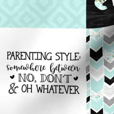 MomLife//Coffee//Mint - Wholecloth Cheater Quilt