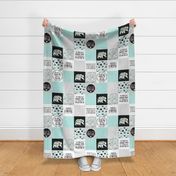 MomLife//Coffee//Mint - Wholecloth Cheater Quilt