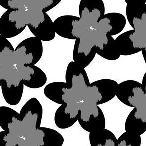 spring blossoms - black one white