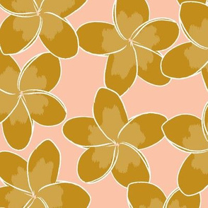frangipani - mustard on peach