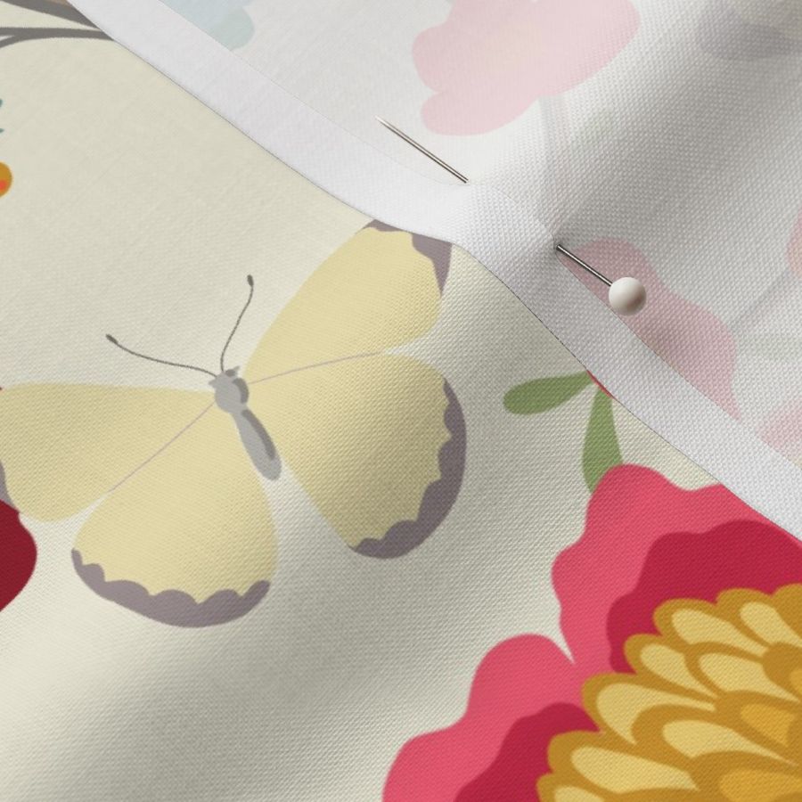 Spring Fauna Cream Fabric | Spoonflower