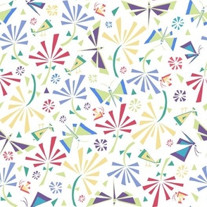 stylized flowers - blooming spring on white