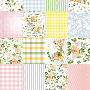 21" Spring Bunnies Quilt Pattern 90 degrees