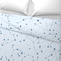 large - stars in the zodiac constellations in classic blue