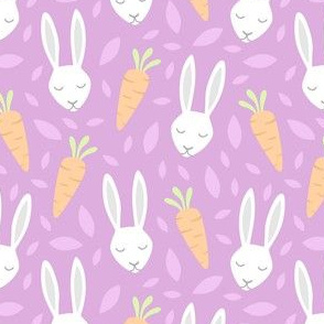 Hares and Carrots on Purple