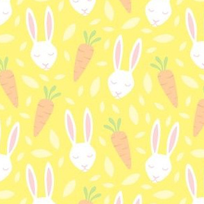 Hares and Carrots on Yellow