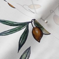 Watercolor Botanical Spring Olives