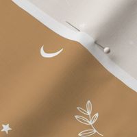 Little moon and stars jungle mystic boho garden moonlight dreams winter golden ochre