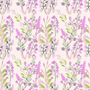 Illustrated Spring Pink Flowers Floral Blush Background