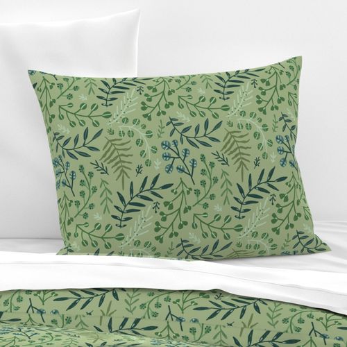 Green forest leaves pattern 