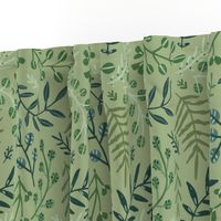 Green forest leaves pattern 