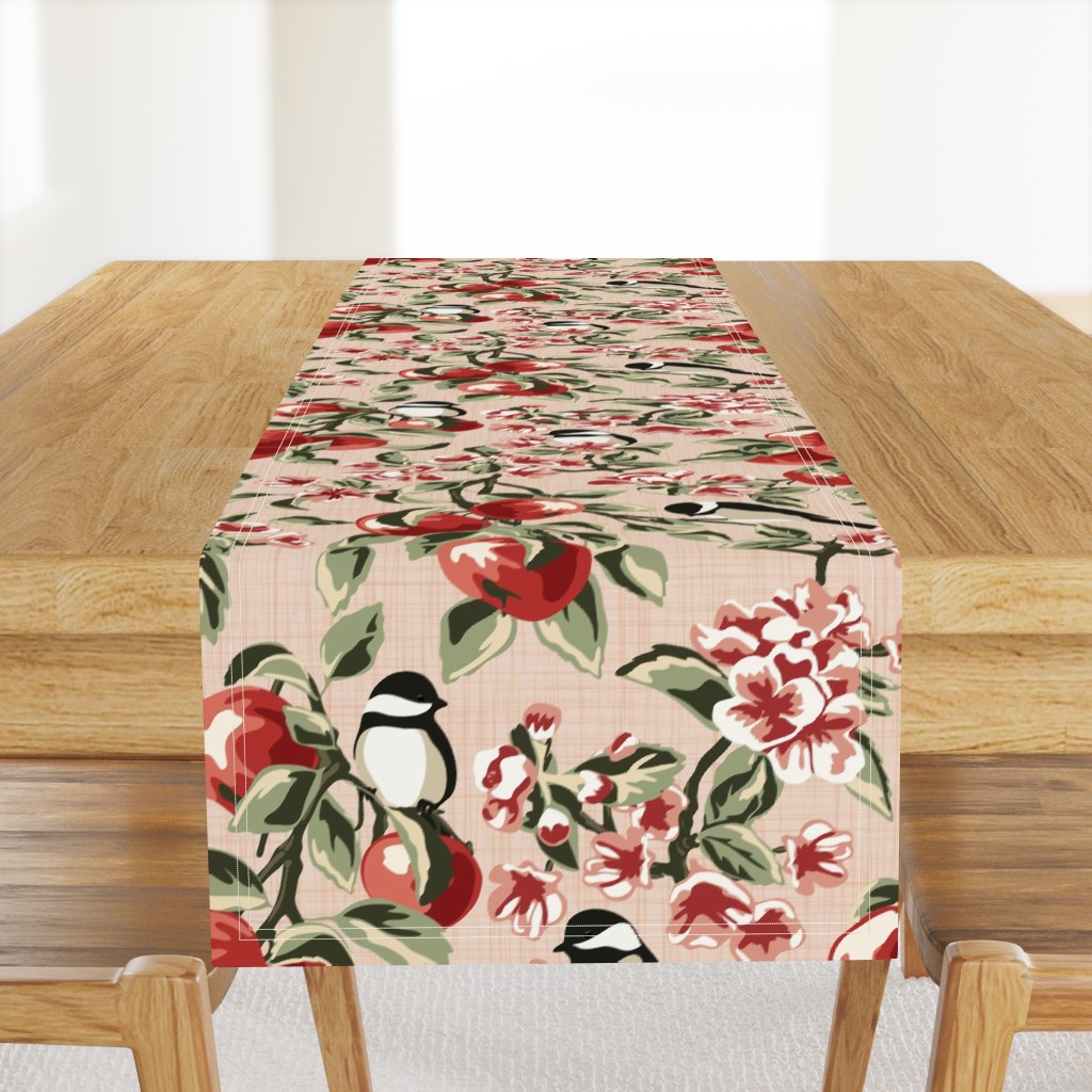 Chickadees & Apples - Blush - Large