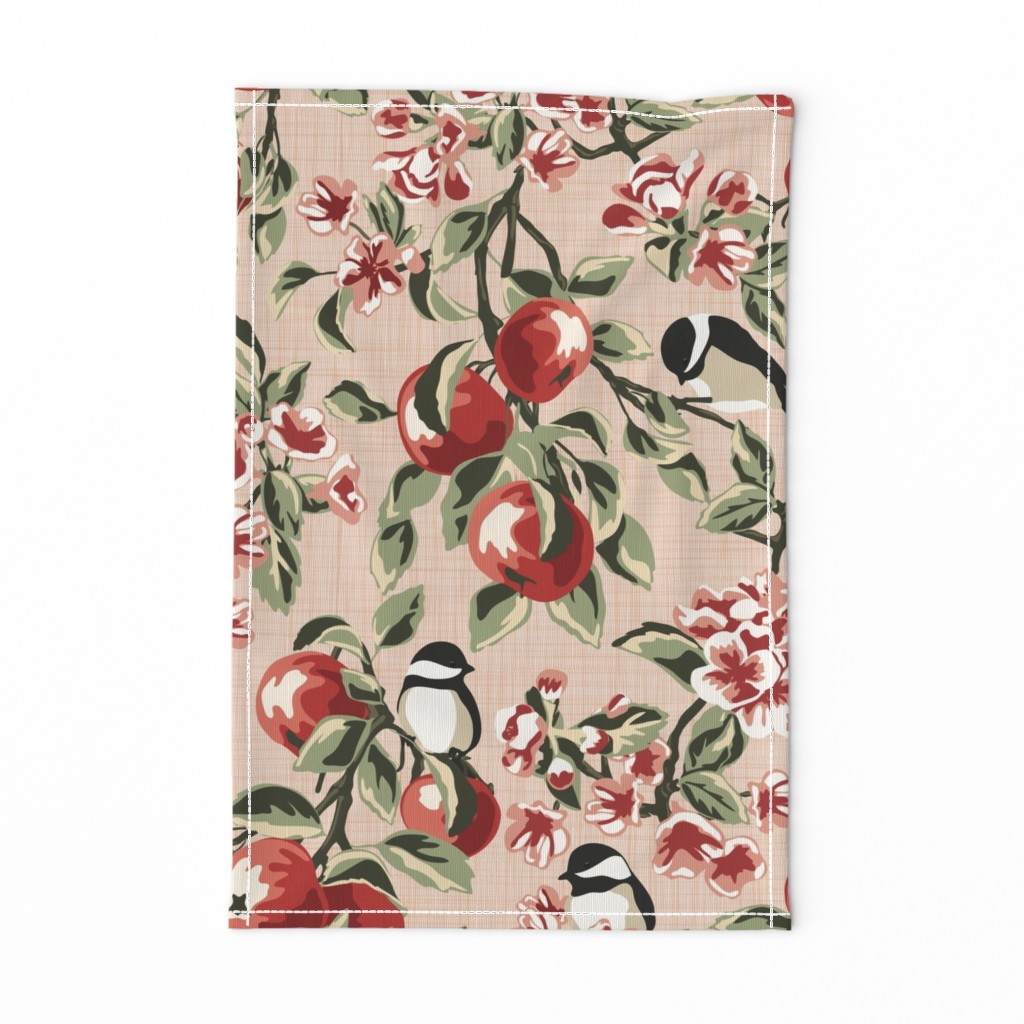 Chickadees & Apples - Blush - Large