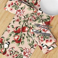 Chickadees & Apples - Blush - Large