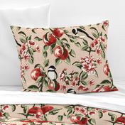 Chickadees & Apples - Blush - Large