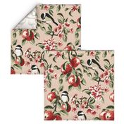 Chickadees & Apples - Blush - Large