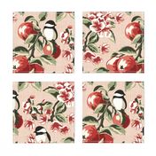 Chickadees & Apples - Blush - Large