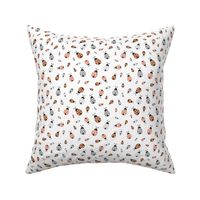 Little lady bugs friends insects and romantic spring garden neutral rust gray baby nursery SMALL