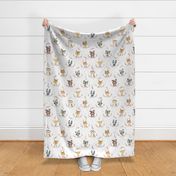 Woodland Animals – Baby Nursery Fabric- style B, LARGER scale