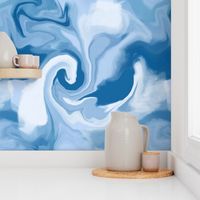 classic blue marbling paint play 