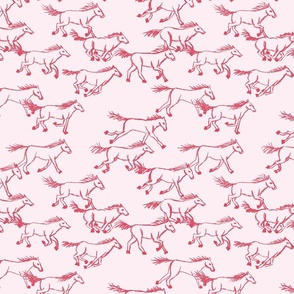 wild and free horses light pink