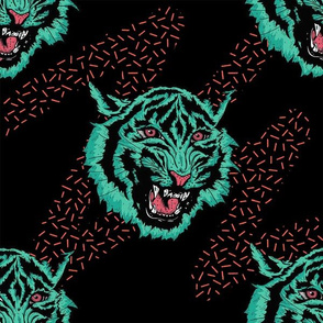 12" - Pop Art 80s Style Tigers in Mint