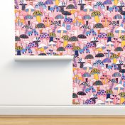 Maximalist Mushrooms - Pink Large Scale