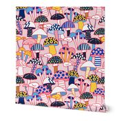 Maximalist Mushrooms - Pink Large Scale