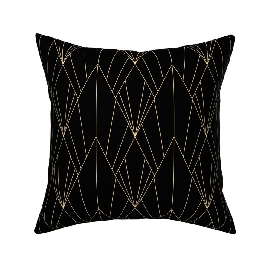 ART DECO DIAMONDS - GOLD ON BLACK