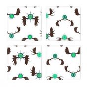 moose antlers bright blue green