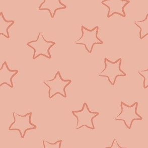 SMALL neutral sketchy stars - blush