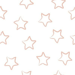 SMALL neutral sketchy stars - nude on white