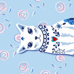 delft style sophie kitty - lt blue