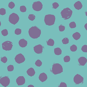 Monster Fur, Purple Dots on Aqua