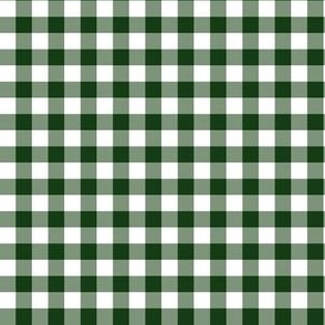 6" Dark Green Gingham