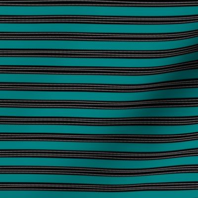 Stripes - Black and Peacock Teal