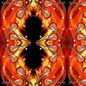 Guitars_Flames_Stars_7x9 Mirror