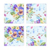 pansy chintz - baby blue