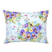 pansy chintz - baby blue