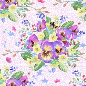 pansy chintz on light orchid